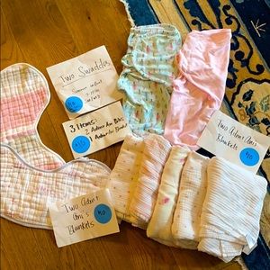 Aden+Anais Blankets, bibs, summer infant swaddles
